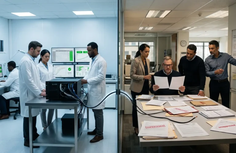 Data scientists benchmark an AI system in a controlled laboratory while business leaders test it against conflicting policies and production conditions.